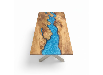 Couchtisch River Table Echtes Holz Flusstisch 120x90 Massive Tische