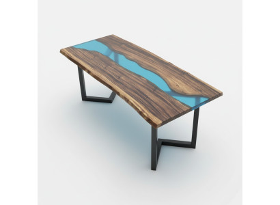 Couchtisch River Table Massiv Tische 100x50 Flusstisch Meer Waterfall