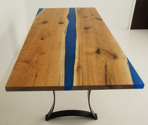 Epoxid harz esstisch echtes holz möbel wasserfall epoxy tisch giessharz massive