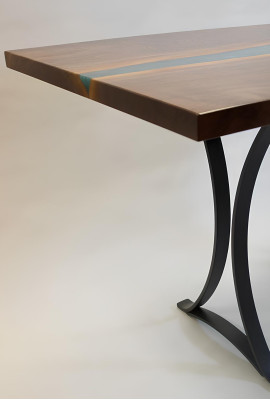 Echtes Holz epoxid Harz Fluss Tisch Schwarz Wasser Tissche Epoxy Möbel Massiv