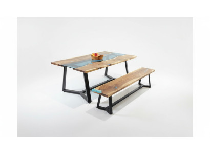Design Tisch Bank Esstisch Küchentisch Wohnzimmer Tische Bänke Massiv 2tlg neu