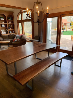 Design Tisch Bank Esstisch Küchentisch Wohnzimmer Tische Bänke Massiv Echtholz
