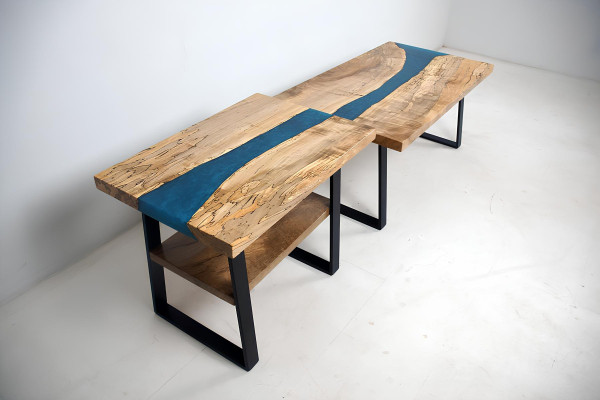 Maßanfertigung Tisch Epoxidharz Epoxy Resin Fluss Echtes Holz Preis 1qm Tische