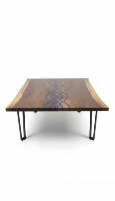 Fluss Tische Esstisch Design Tisch Moderne Meer Möbel 100x100 Epoxid Harz Ozean