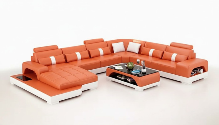 Eckgarnitur Sofa Polster Eckgruppe Wohnlandschaft Ledersofa Couchen sofas U-Form