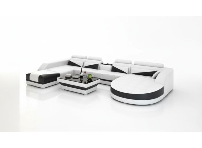 Eckgarnitur Sofa Polster Eckgruppe Wohnlandschaft Ledersofa Couchen sofas 2tlg.