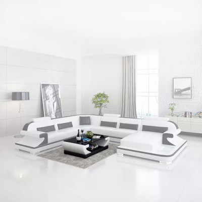 Ecksofa Wohnlandschaft Eckcouch Eckgarnitur Sofa LForm Ledersofa Couch Polster