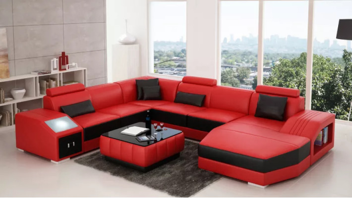 Ledersofa Designer Sofa Ecksofa UForm Modernes Sofa Ledersofa Ecksofa Polster