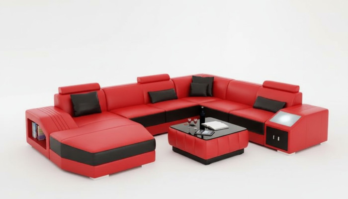 Ledersofa Designer Sofa Ecksofa UForm Modernes Sofa Ledersofa Ecksofa Polster