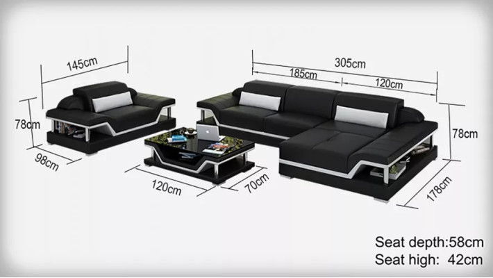 Ecksofa Wohnlandschaft Eckcouch Eckgarnitur Polster Sofa LForm Ledersofa Couch