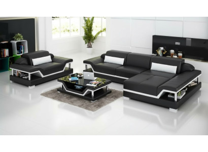 Ecksofa Wohnlandschaft Eckcouch Eckgarnitur Polster Sofa LForm Ledersofa Couch