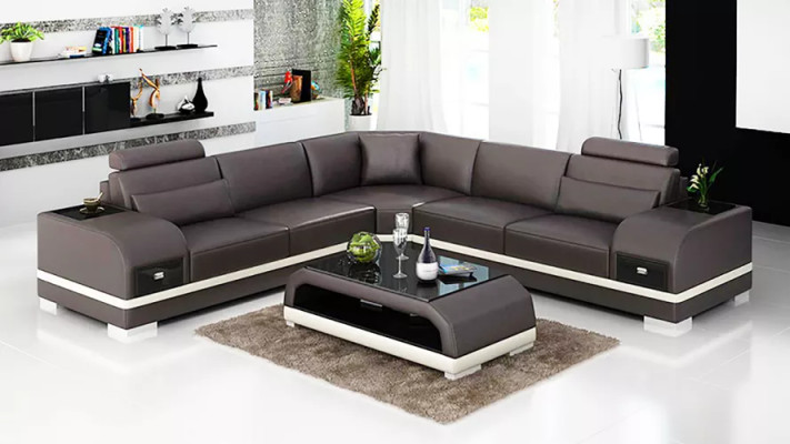Design Ledergarnitur Couchen Eckcouch Sofa Polster Sofas Ledercouch Wohnzimmer