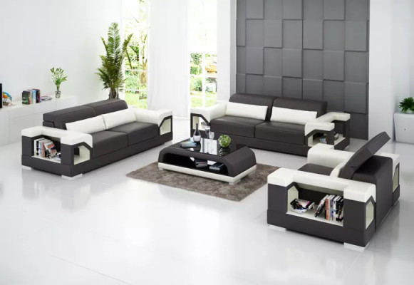 Sofagarnitur 321 Sitzer Couchtisch Wohnlandschaft Ledersofa Modernes Sofa Couch