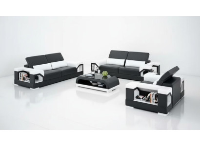 Sofagarnitur 321 Sitzer Couchtisch Wohnlandschaft Ledersofa Modernes Sofa Couch