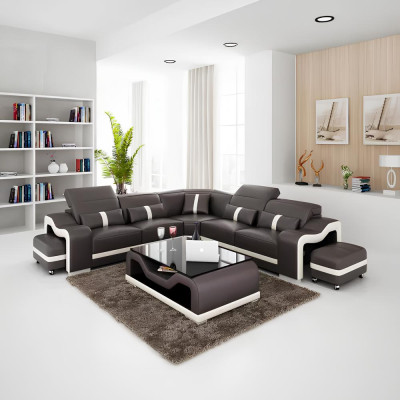 Eckcouch Sitzpolster Eckgarnitur Wohnlandschaft Sofa Couch Hocker Couchtisch Neu