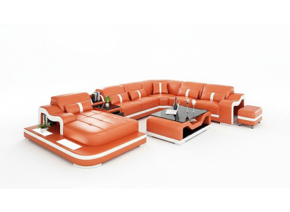 Design Ecksofa U Form Wohnlandschaft Designer Sofa Ledersofa Eckgarnitur Polster