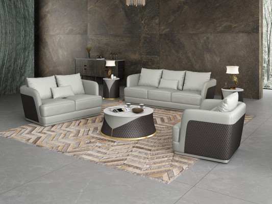 Italienische Designer Wohnzimmer Möbel Ledersofa Couchgarnitur Sofa Couch Set