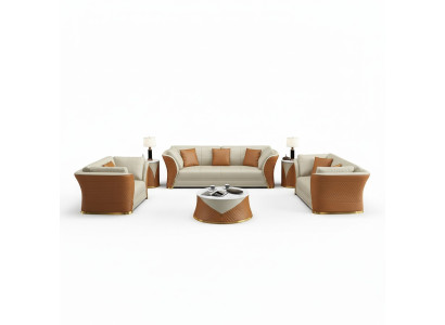 Exklusive Ledersofa Couch Sitzpolster Garnitur 321 Sofa Couchen Landschaft