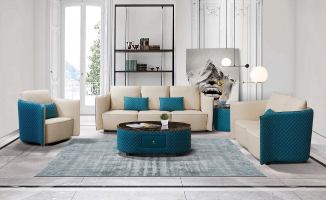 Design Ledersofa Couch Polster Garnitur Sofa 321 Sitzer Klassische Couchen Neu