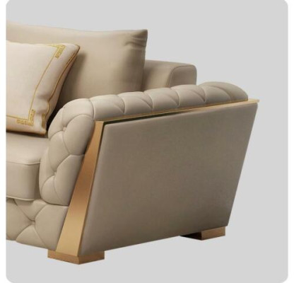 Leder Designer Sofa Couch Polster Garnitur 6tlg. Set Garnituren Couchtisch