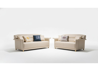 Moderne Leder Sofagarnitur Polster Garnitur 2tlg. Set 3+2 Sitzer Wohnzimmer Sitzer