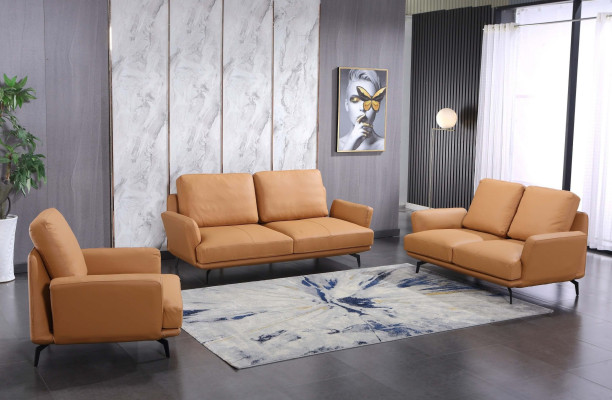 Wohnzimmer Polstermöbel Ledersofa Sofagarnitur 3+2+1 Sitzer Modernes Sofa Couch