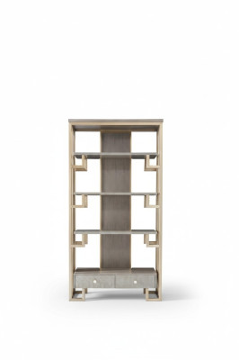 Luxus Edelstahl Vitrine Holz Designer Schrank Vitrinen Regal Schränke