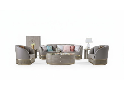 Design Einrichtung Möbel Sofagarnitur 3+1 Sitzer Couch Polster Set Ledersofa