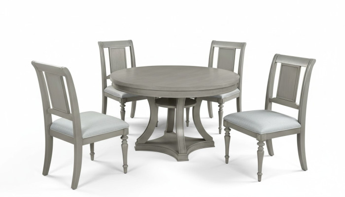 Runder Esstisch Lehnstuhl Set 4x Essgruppe Esstisch Garnitur Luxus Holz