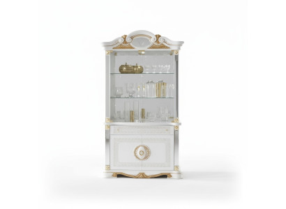 Vitrine Italienische Luxus Möbel Vitrinen Kommodenschrank Glas Design Schrank