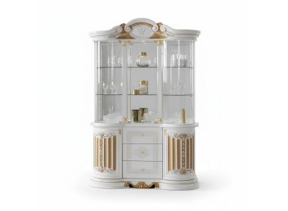 Italienische Luxus Möbel xxl Vitrine Kommodenschrank Glas Designer Schrank Neu