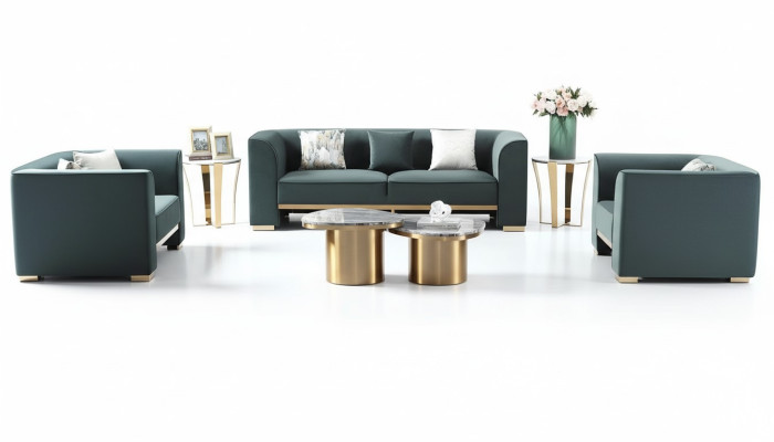 Sofagarnitur 321 Sitzer Set 2x Beistelltisch 2x Couchtisch Luxus Möbel 7tlg. Neu