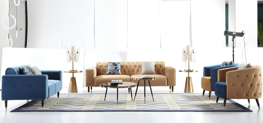 Design Möbel Wohnzimmer Couch Sofagarnitur Couchen Sofa Garnituren 3+2+1+1 4tlg.