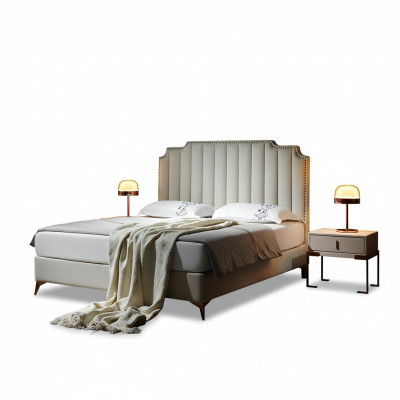 Bett 180x200cm Leder Schlafzimmer Möbel Luxury Moderne Betten Hotel Möbel Neu
