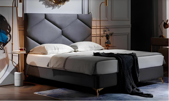 Bett 180x200cm Textil Schlafzimmer Möbel Luxury Moderne Betten Hotel Möbel Neu