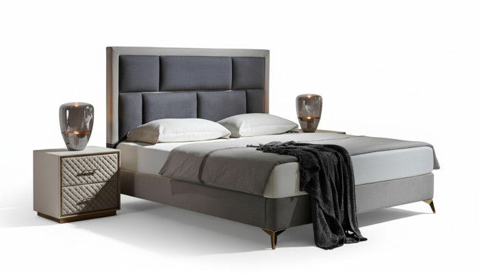 Schlafzimmer 3 tlg. Set Bett 2x Nachttisch Konsole Betten Doppel Polster Hotel