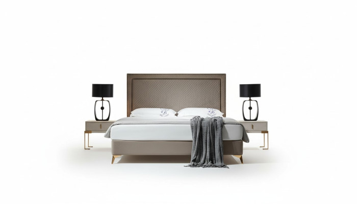 Bett 3tlg. Schlafzimmer Set Design Luxus Schlafzimmer Hotel Möbel 2x Nachttisch
