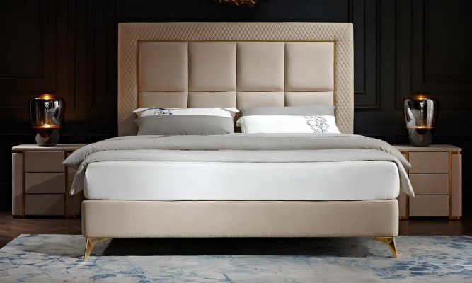 Bett 2x Nachttisch 3tlg. Schlafzimmer Set Design Luxus Schlafzimmer Komplett Neu