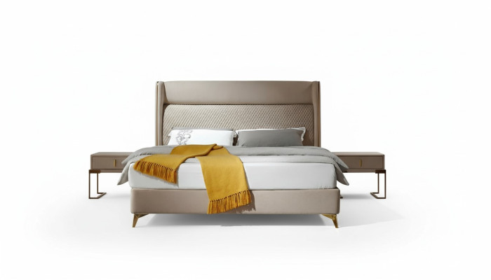 Bett 2x Nachttisch 3 tlg. Schlafzimmer Set Designer Hotel Garnitur Betten Neu