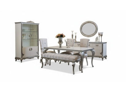 Esszimmer Set 9tlg Esstisch Stuhl Kommode Vitrine Spiegel Ess Tische Holz