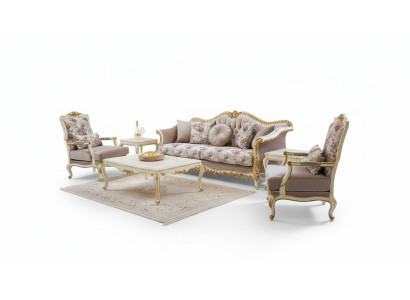 Sofagarnitur Sofa Sitzer Couchtisch Sessel Sofas Set Stoff Luxus Sitz 5tlg.