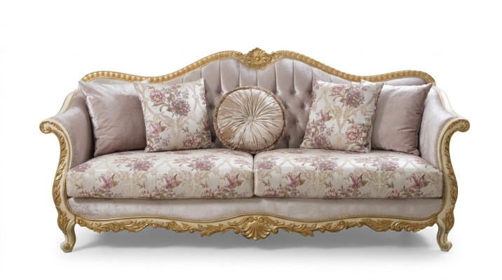 Sofa 3 Sitzer Klassische Couchen Luxus Möbel Sofas Stoff Couch Dreisitzer