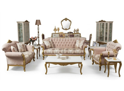 Luxus Dreisitzer Sofa 3 Sitz Sitzer Stoff Couch Möbel Stil Textil Italien