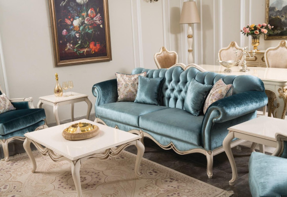 Luxus Sofagarnitur 311 Sitzer Couchtisch Sofa Sessel Stoff Couch 4tlg.