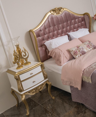 Chesterfield Bettrahmen Design Polster Luxus Bett Schlafzimmer Betten Rosa