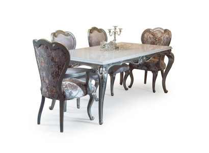 Stuhl mit Armlehne Sessel Esszimmer Holz Lehnstuhl Stühle Design Sessel