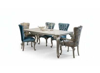 Komplett Set Esstisch 6 Stühle Esszimmer Ess Gruppe Holz Set 7tlg. Barock