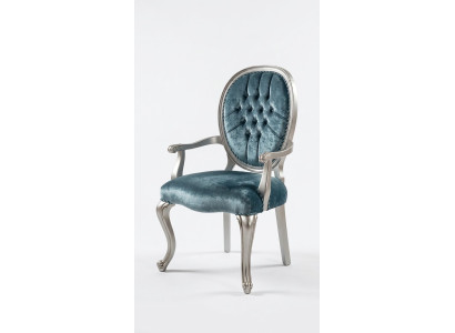 Turkis Grauer Stuhl Chesterfield Holz Stühle Armlehne Esszimmer Möbel