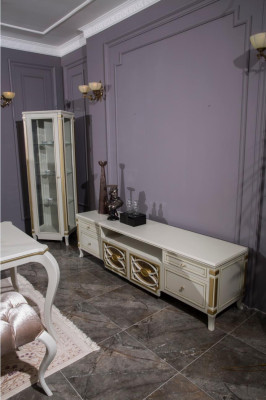 Klassische Set Vitrine rtv Sideboard Luxus Vitrine Schränke Set 2 tlg.