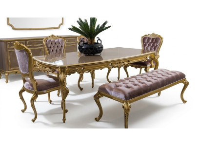 Esszimmer Set Esstisch Klassischer Echt Holz Luxus 4tlg Stuhl Garnitur Gruppe
